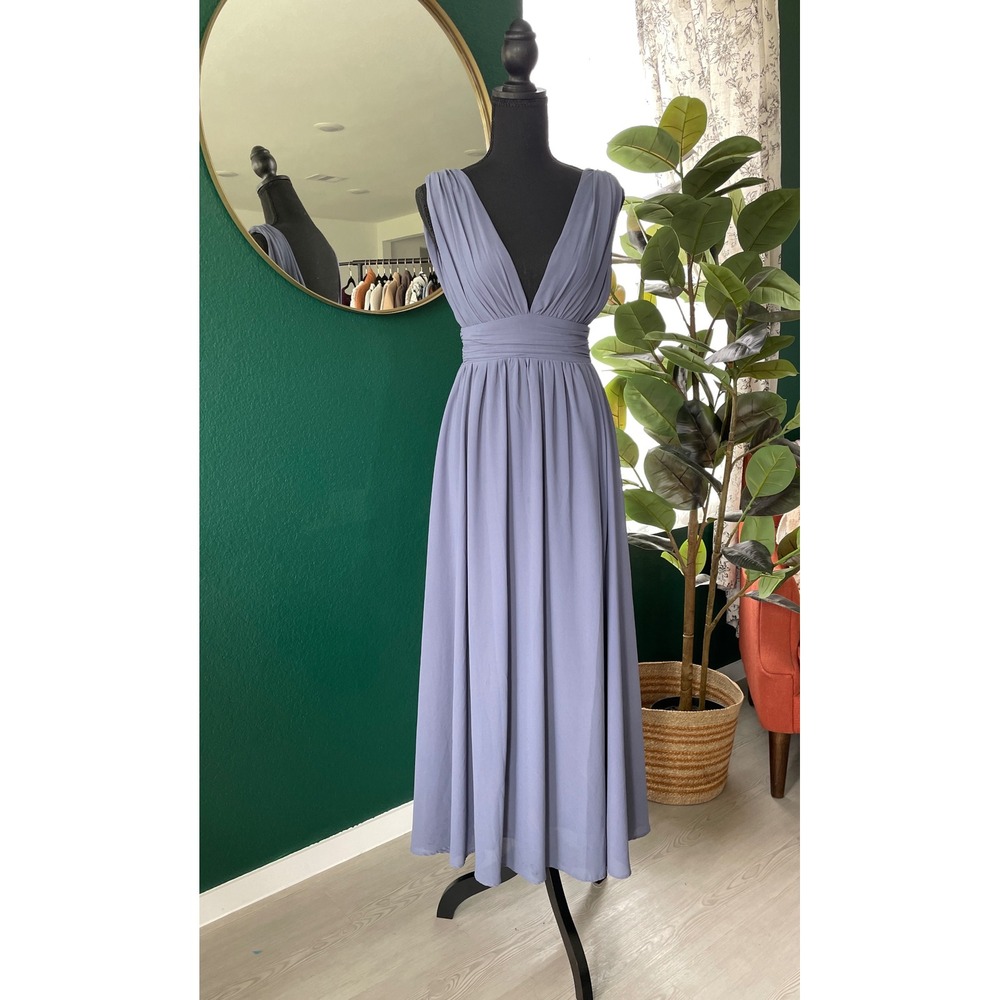 Lulu's Lavender Maxi Dress with Deep V Bodice
